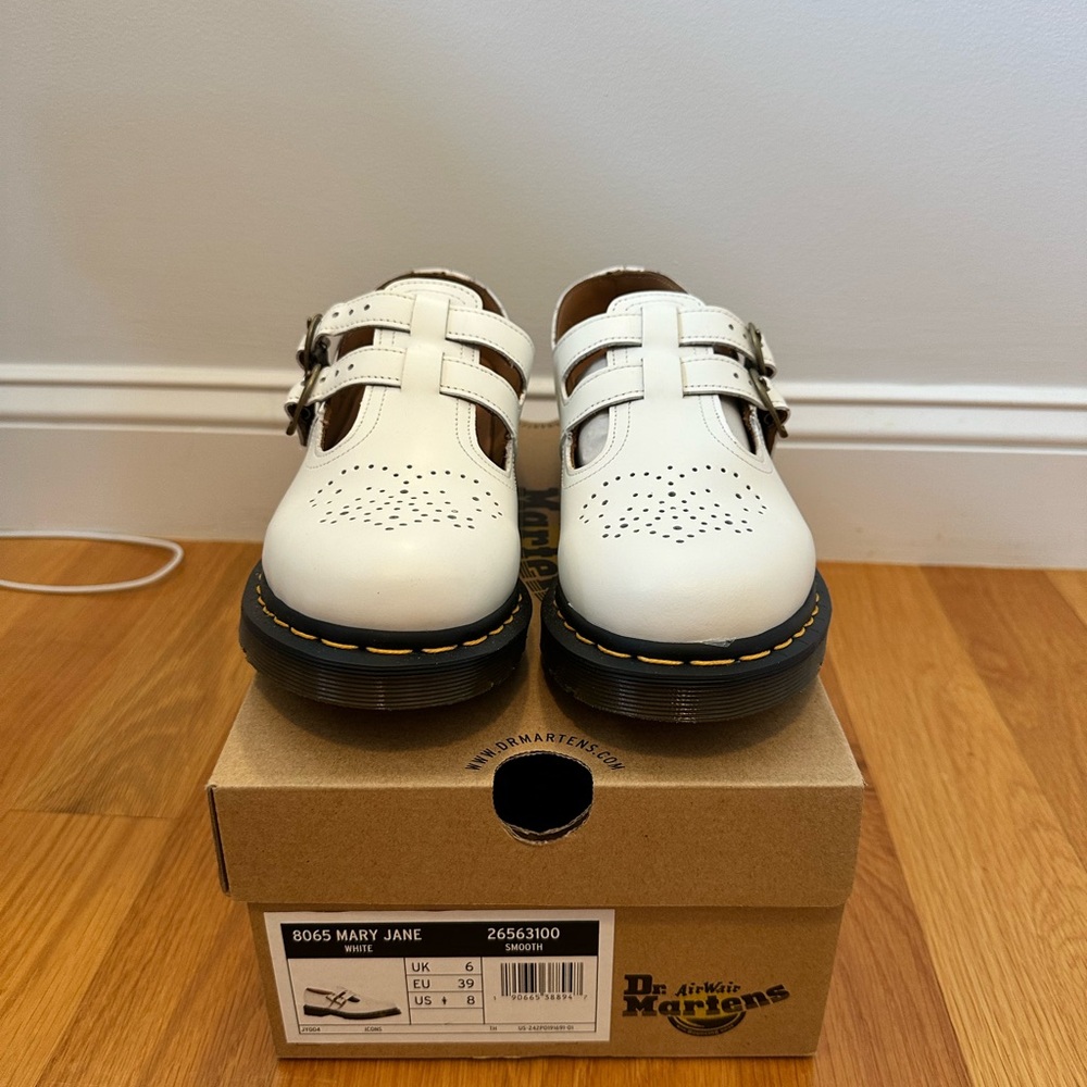 Dr. Martens White and Black Mary Jane Dress Shoes